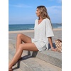 image:imageTrendy Queen 2 Piece Sets for Women Summer 2026 Lounge Short Set V Neck Oversized Top amp Loose Fit Shorts with PocketsGrey