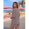 image:imageTrendy Queen 2 Piece Sets for Women Summer 2026 Lounge Short Set V Neck Oversized Top amp Loose Fit Shorts with PocketsRose Taupe