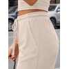 image:imageTrendy Queen 2 Piece Vacation Outfits for Women Summer Travel Outfits 2026 Spring Fashion Tube Tops Wide Leg PantsApricot