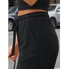 image:imageTrendy Queen 2 Piece Vacation Outfits for Women Summer Travel Outfits 2026 Spring Fashion Tube Tops Wide Leg PantsBlack