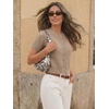 image:imageTrendy Queen Cropped Short Sleeve Cardigan Sweaters for Women Summer Lightweight Spring Outfits Y2k Fashion Clothes 2026Khaki