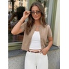image:imageTrendy Queen Cropped Short Sleeve Cardigan Sweaters for Women Summer Lightweight Spring Outfits Y2k Fashion Clothes 2026Khaki