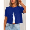image:imageTrendy Queen Cropped Short Sleeve Cardigan Sweaters for Women Summer Lightweight Spring Outfits Y2k Fashion Clothes 2026Royal Blue