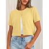 image:imageTrendy Queen Cropped Short Sleeve Cardigan Sweaters for Women Summer Lightweight Spring Outfits Y2k Fashion Clothes 2026Yellow