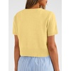 image:imageTrendy Queen Cropped Short Sleeve Cardigan Sweaters for Women Summer Lightweight Spring Outfits Y2k Fashion Clothes 2026Yellow