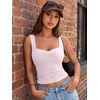 image:imageTrendy Queen Sweetheart Neck Bustier Going Out Tops Double Lined Backless Crop Summer Tank TopLight Pink