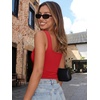 image:imageTrendy Queen Sweetheart Neck Bustier Going Out Tops Double Lined Backless Crop Summer Tank TopRed