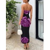 image:imageTrendy Queen Women Strapless Tube Dress Summer Beach Vacation Outfits Maxi Party Bodycon Dresses 2026 Wedding Guest ClothesPink Flower