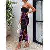 image:imageTrendy Queen Women Strapless Tube Dress Summer Beach Vacation Outfits Maxi Party Bodycon Dresses 2026 Wedding Guest ClothesPink Flower