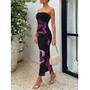 image:imageTrendy Queen Women Strapless Tube Dress Summer Beach Vacation Outfits Maxi Party Bodycon Dresses 2026 Wedding Guest ClothesPink Flower