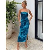 image:imageTrendy Queen Women Strapless Tube Dress Summer Beach Vacation Outfits Maxi Party Bodycon Dresses 2026 Wedding Guest ClothesPrint Blue