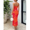 image:imageTrendy Queen Women Strapless Tube Dress Summer Beach Vacation Outfits Maxi Party Bodycon Dresses 2026 Wedding Guest ClothesPrint Orange