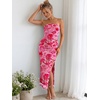 image:imageTrendy Queen Women Strapless Tube Dress Summer Beach Vacation Outfits Maxi Party Bodycon Dresses 2026 Wedding Guest ClothesPrint Pink