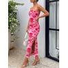 image:imageTrendy Queen Women Strapless Tube Dress Summer Beach Vacation Outfits Maxi Party Bodycon Dresses 2026 Wedding Guest ClothesPrint Pink