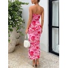 image:imageTrendy Queen Women Strapless Tube Dress Summer Beach Vacation Outfits Maxi Party Bodycon Dresses 2026 Wedding Guest ClothesPrint Pink