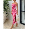 image:imageTrendy Queen Women Strapless Tube Dress Summer Beach Vacation Outfits Maxi Party Bodycon Dresses 2026 Wedding Guest ClothesPrint Pink