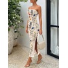 image:imageTrendy Queen Women Strapless Tube Dress Summer Beach Vacation Outfits Maxi Party Bodycon Dresses 2026 Wedding Guest ClothesPrint White