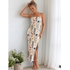 image:imageTrendy Queen Women Strapless Tube Dress Summer Beach Vacation Outfits Maxi Party Bodycon Dresses 2026 Wedding Guest ClothesPrint White
