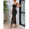 image:imageTrendy Queen Women Strapless Tube Dress Summer Beach Vacation Outfits Maxi Party Bodycon Dresses 2026 Wedding Guest ClothesSolid Black