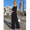 image:imageTrendy Queen Womens 2 Piece Lounge Sets Off Shoulder Oversized Tshirts amp Wide Leg Pants OutfitsBlack