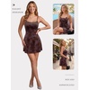 image:imageTrendy Queen Womens Adjustable Spaghetti Strap Mini Bodycon Floral A Line DressWine