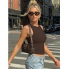 image:imageTrendy Queen Womens Double Lined Sleeveless Tank Tops Workout 2026 Summer ClothesChocolate Brown