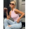 image:imageTrendy Queen Womens Double Lined Sleeveless Tank Tops Workout 2026 Summer ClothesPink