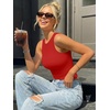 image:imageTrendy Queen Womens Double Lined Sleeveless Tank Tops Workout 2026 Summer ClothesRed