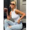 image:imageTrendy Queen Womens Double Lined Sleeveless Tank Tops Workout 2026 Summer ClothesWhite