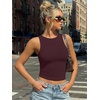 image:imageTrendy Queen Womens Double Lined Sleeveless Tank Tops Workout 2026 Summer ClothesWine Red