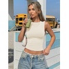 image:imageTrendy Queen Womens Double Lined Tank Tops Boat Neck Sleeveless Layering Workout Shirts Going Out Tops for SummerApricot