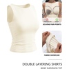 image:imageTrendy Queen Womens Double Lined Tank Tops Boat Neck Sleeveless Layering Workout Shirts Going Out Tops for SummerApricot