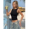 image:imageTrendy Queen Womens Double Lined Tank Tops Boat Neck Sleeveless Layering Workout Shirts Going Out Tops for SummerBlack