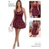 image:imageTrendy Queen Womens Floral Halter Ruffle Hem Ruched Waist Party Mini DressRed