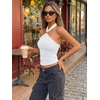 image:imageTrendy Queen Womens Halter Crop Tops Tie Backless Y2K Sexy Going Out Tank TopWhite