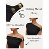 image:imageTrendy Queen Womens Off The Shoulder Tops Going Out Cap Sleeve Y2k Fashion Sexy Ruched Crop Shirts Cute Summer Blouses 2026Black