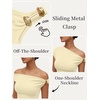 image:imageTrendy Queen Womens Off The Shoulder Tops Going Out Cap Sleeve Y2k Fashion Sexy Ruched Crop Shirts Cute Summer Blouses 2026Butter Yellow