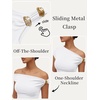 image:imageTrendy Queen Womens Off The Shoulder Tops Going Out Cap Sleeve Y2k Fashion Sexy Ruched Crop Shirts Cute Summer Blouses 2026White