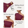 image:imageTrendy Queen Womens Off The Shoulder Tops Going Out Cap Sleeve Y2k Fashion Sexy Ruched Crop Shirts Cute Summer Blouses 2026Wine Red