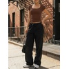 image:imageTrendy Queen Womens Short Sleeve Square Neck Basic T Shirts Slim Fit Crop Y2k TeeCoffee