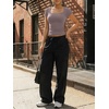 image:imageTrendy Queen Womens Short Sleeve Square Neck Basic T Shirts Slim Fit Crop Y2k TeeNutmeg