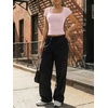 image:imageTrendy Queen Womens Short Sleeve Square Neck Basic T Shirts Slim Fit Crop Y2k TeePink
