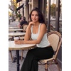 image:imageTrendy Queen Womens Square Neck Tank TopsSoft and Comfort Fabric Summer Basic ClothingLight Gray