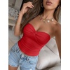 image:imageTrendy Queen Womens Strapless Tube Tops Bandeau Cute Summer Crop Tops Beach Vacation Outfits Spring Fashion Clothes 2026Red