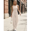 image:imageTrendy Queen Womens Summer 2 Piece Lounge Set Tank Top Wide Leg Pants Pockets 2026Beige