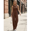image:imageTrendy Queen Womens Summer 2 Piece Lounge Set Tank Top Wide Leg Pants Pockets 2026Coffee
