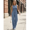 image:imageTrendy Queen Womens Summer 2 Piece Lounge Set Tank Top Wide Leg Pants Pockets 2026Dusty Blue