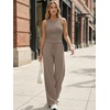 image:imageTrendy Queen Womens Summer 2 Piece Lounge Set Tank Top Wide Leg Pants Pockets 2026Mocha
