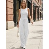 image:imageTrendy Queen Womens Summer 2 Piece Lounge Set Tank Top Wide Leg Pants Pockets 2026Oatmeal Grey