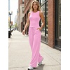 image:imageTrendy Queen Womens Summer 2 Piece Lounge Set Tank Top Wide Leg Pants Pockets 2026Pink